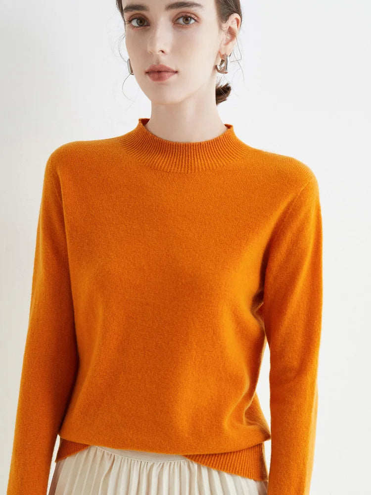 Stella - Solid Mock-neck Sweater