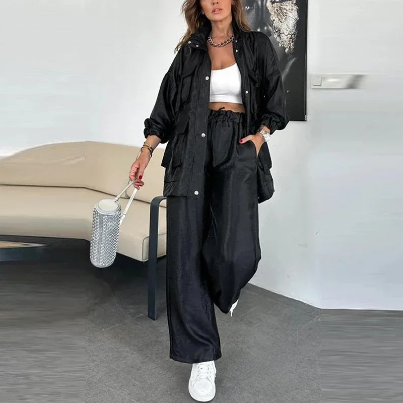 Kyla - Solid Sportswear Pocketed Set