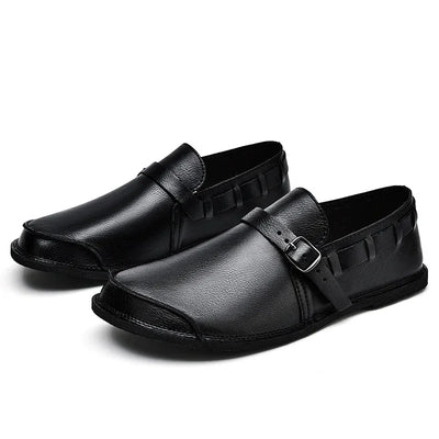 Lorenzo - Vitale Buckled Leather Loafers