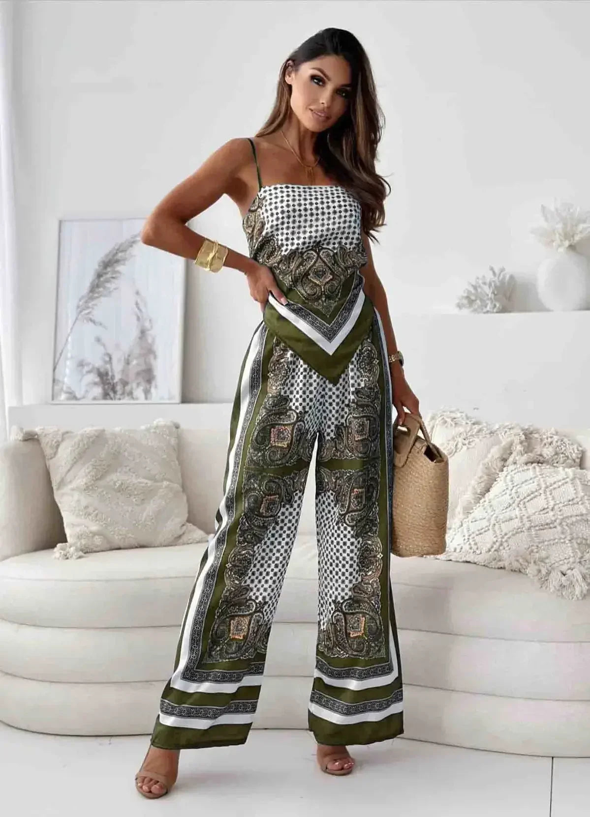 Micah - Stylish Lace-Up Vest & Pant Set