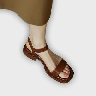 Celeste - Retro Square Heel Open-Toe Sandals