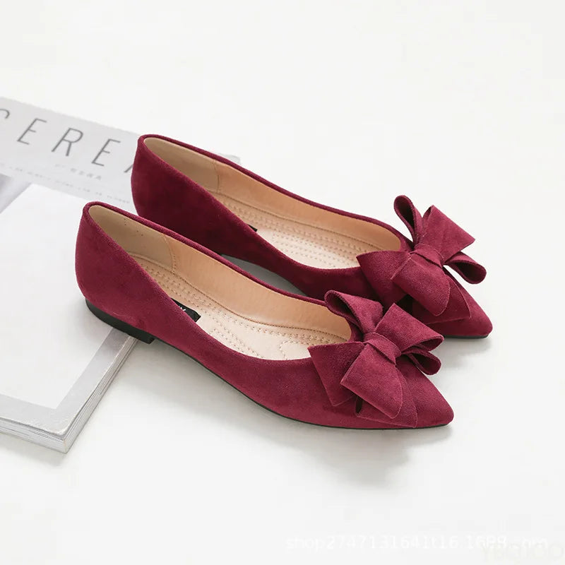 Coralie - ELEGANT FLATS WITH BUTTERFLY KNOT DETAIL