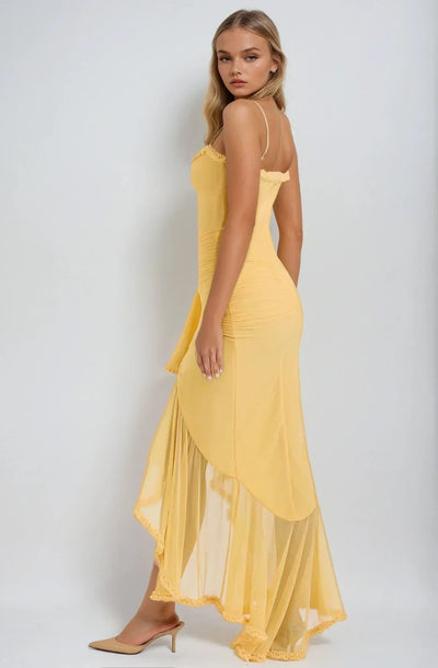 Clarissa™ - Yellow Mesh Maxi Dress