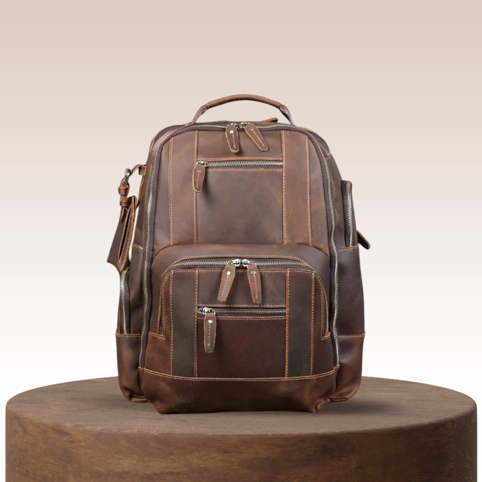 Sterling - Vintage Leather Multi‑Layer Backpack