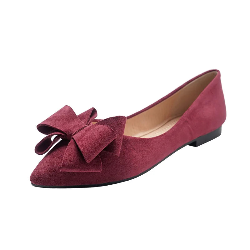 Coralie - ELEGANT FLATS WITH BUTTERFLY KNOT DETAIL