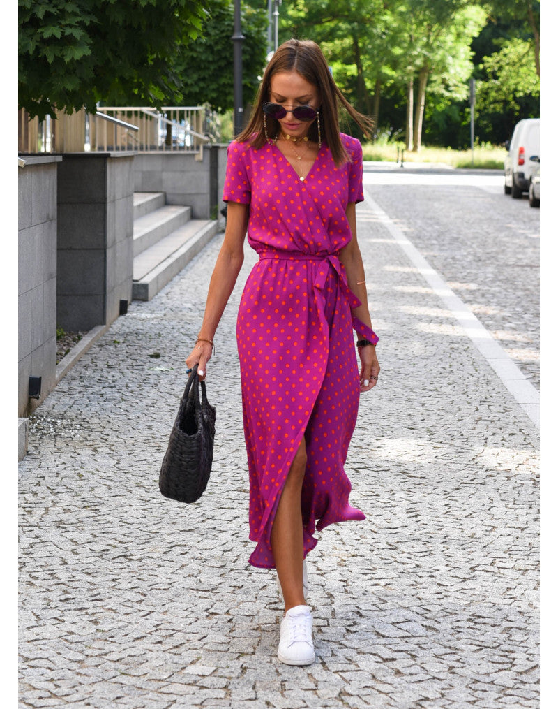 Nadine™ - Floral Wrap Midi Dress
