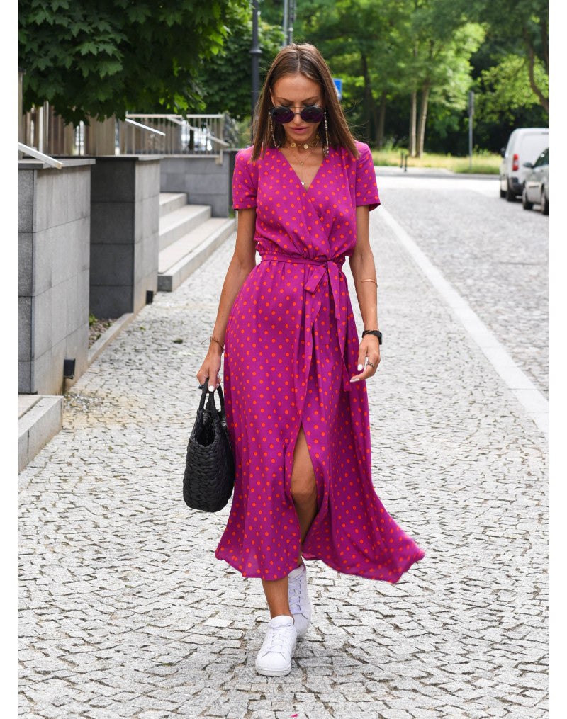 Nadine™ - Floral Wrap Midi Dress
