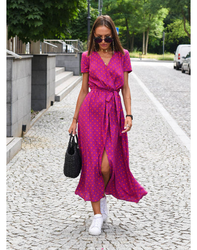 Nadine™ - Floral Wrap Midi Dress
