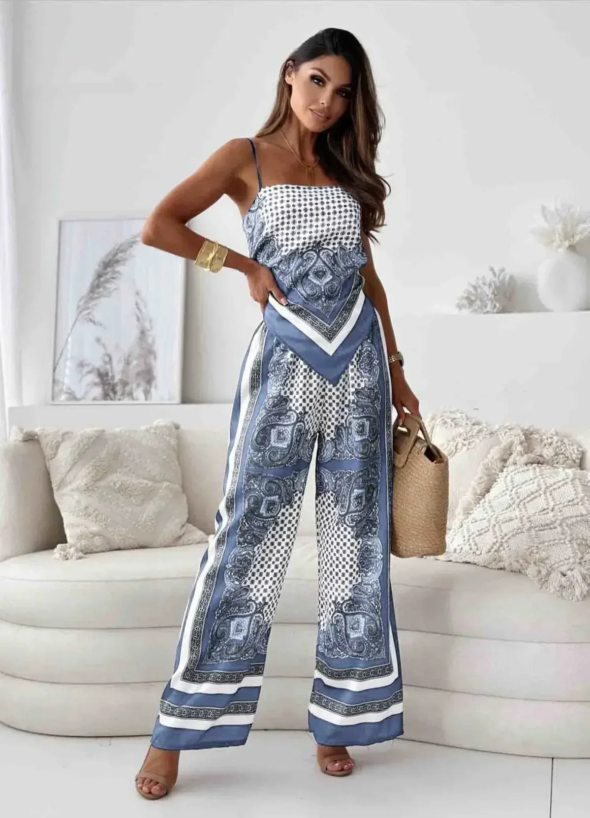 Micah - Stylish Lace-Up Vest & Pant Set