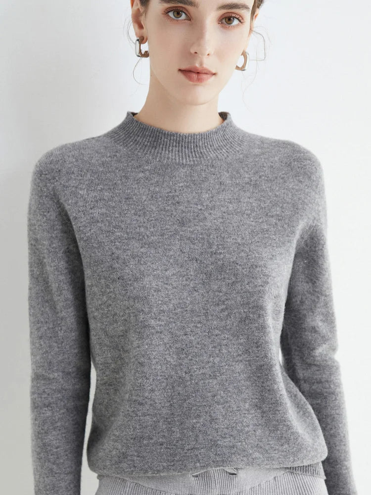 Stella - Solid Mock-neck Sweater
