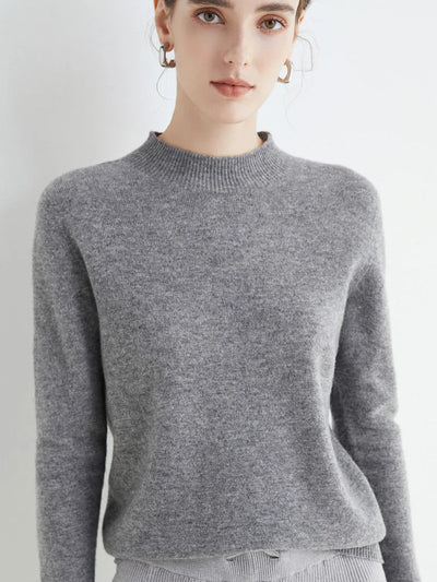 Stella - Solid Mock-neck Sweater