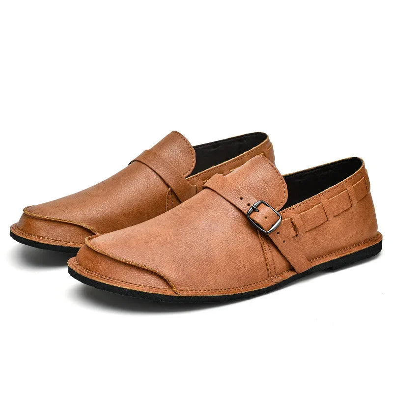 Lorenzo - Vitale Buckled Leather Loafers
