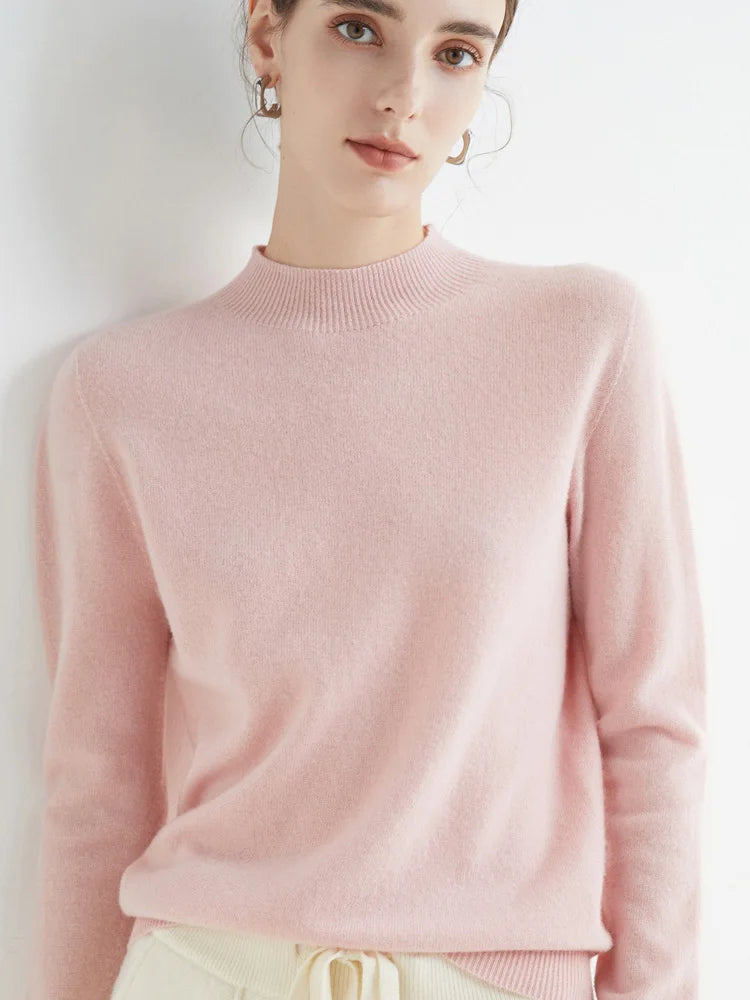 Stella - Solid Mock-neck Sweater
