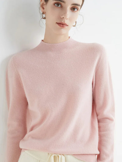 Stella - Solid Mock-neck Sweater