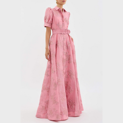 Beatrice™ - Pink Dress with Balloon Sleeves