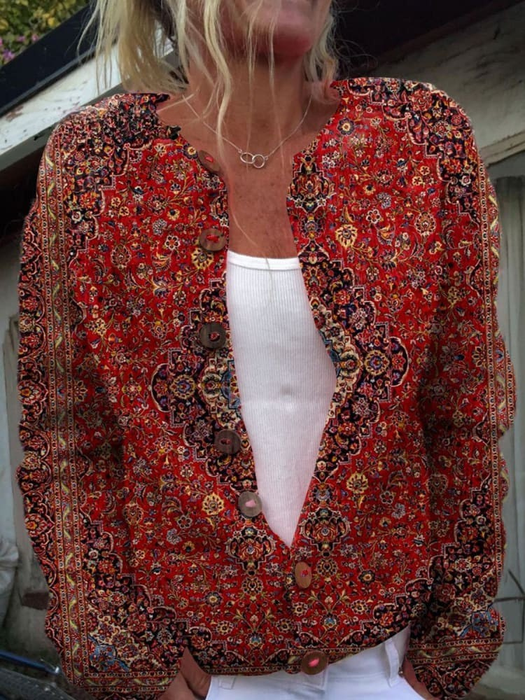 Penny - Vintage Art Casual Cozy Long Sleeve Sweater