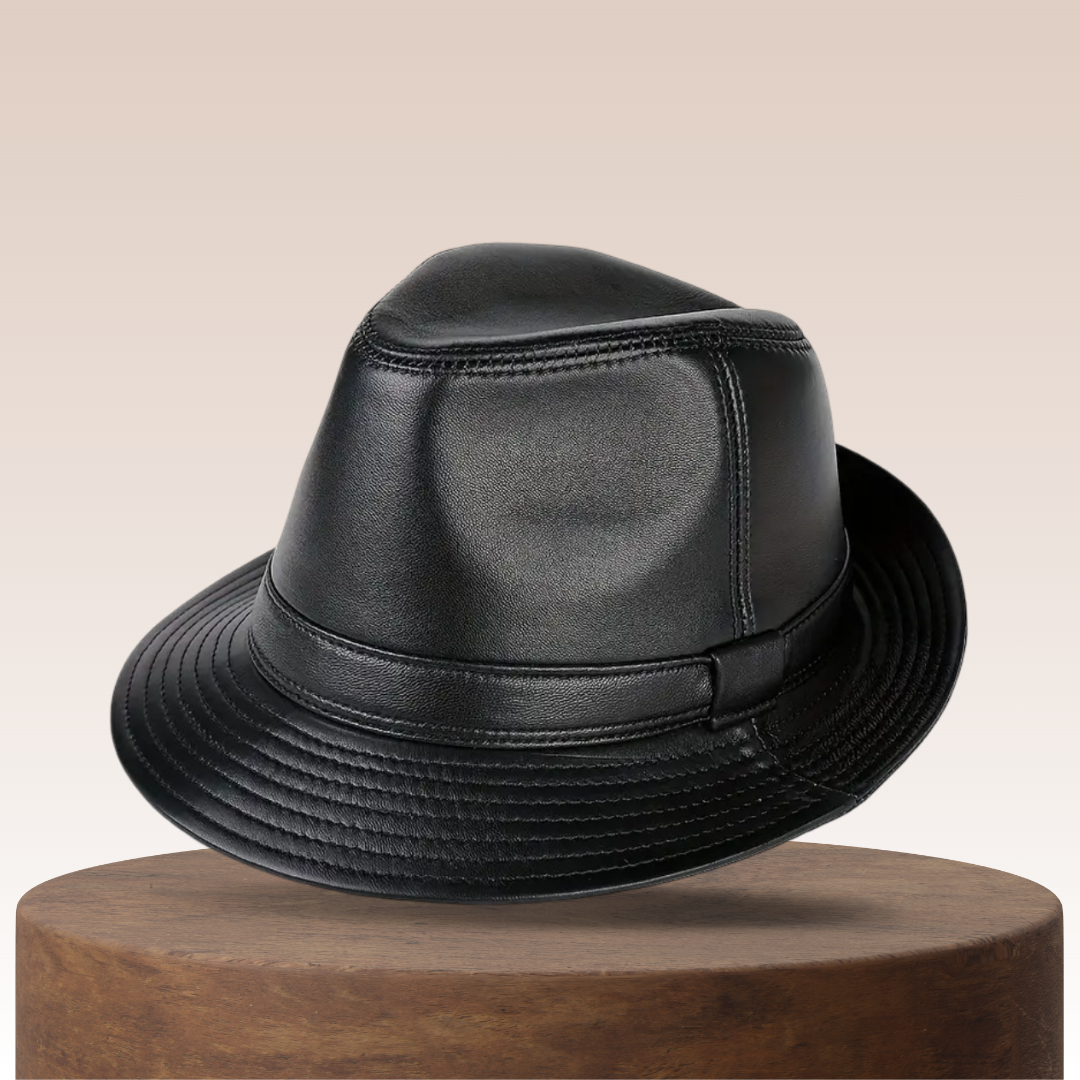 Timothy - Classic Leather Fedora Hat
