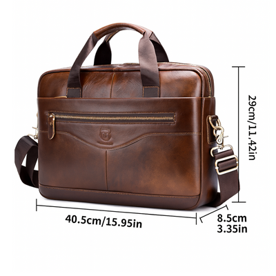 Jacob - Leather Spacious Briefcase - Messenger Bag