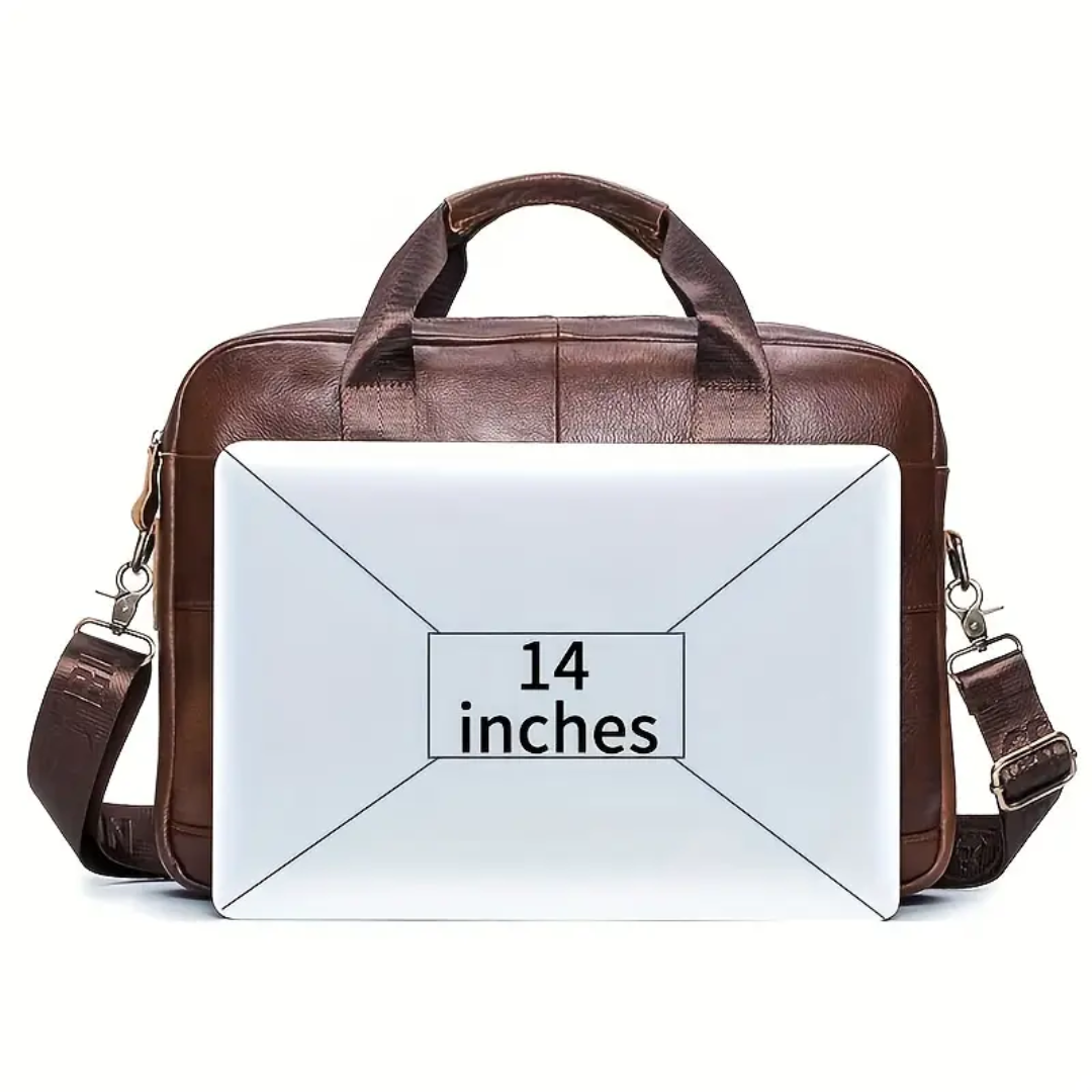 Jacob - Leather Spacious Briefcase - Messenger Bag