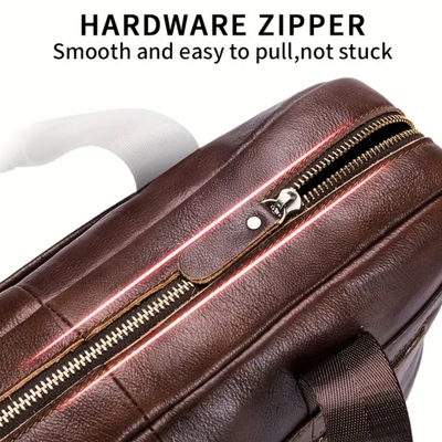 Jacob - Leather Spacious Briefcase - Messenger Bag