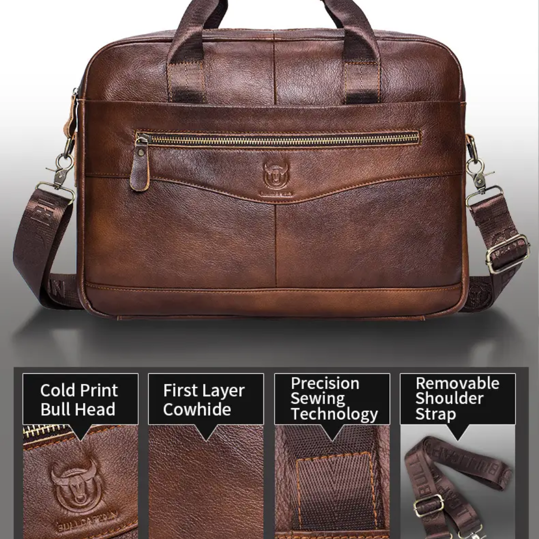 Jacob - Leather Spacious Briefcase - Messenger Bag