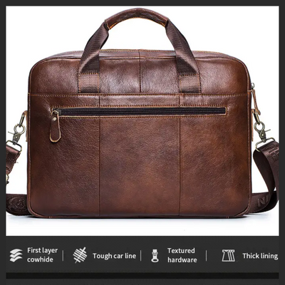 Jacob - Leather Spacious Briefcase - Messenger Bag