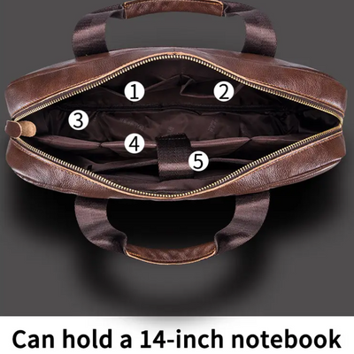 Jacob - Leather Spacious Briefcase - Messenger Bag