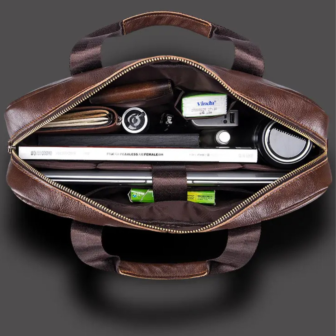 Jacob - Leather Spacious Briefcase - Messenger Bag