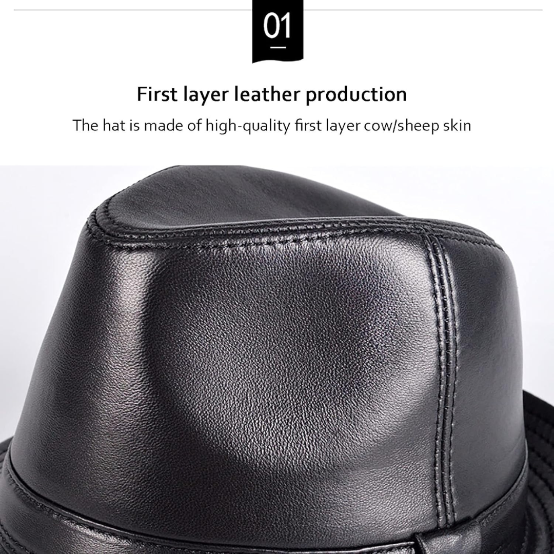 Timothy - Classic Leather Fedora Hat