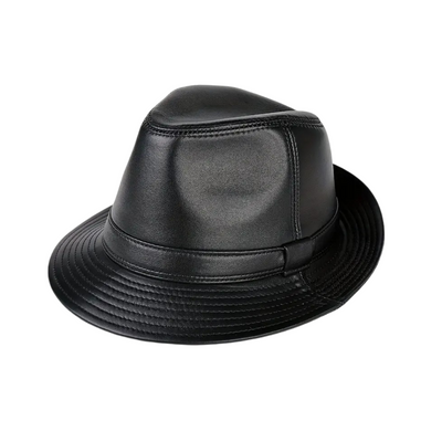 Timothy - Classic Leather Fedora Hat