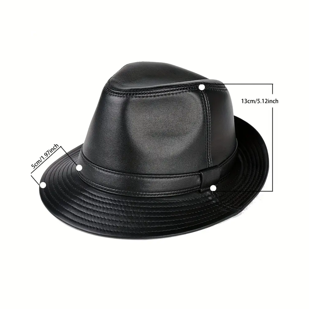 Timothy - Classic Leather Fedora Hat