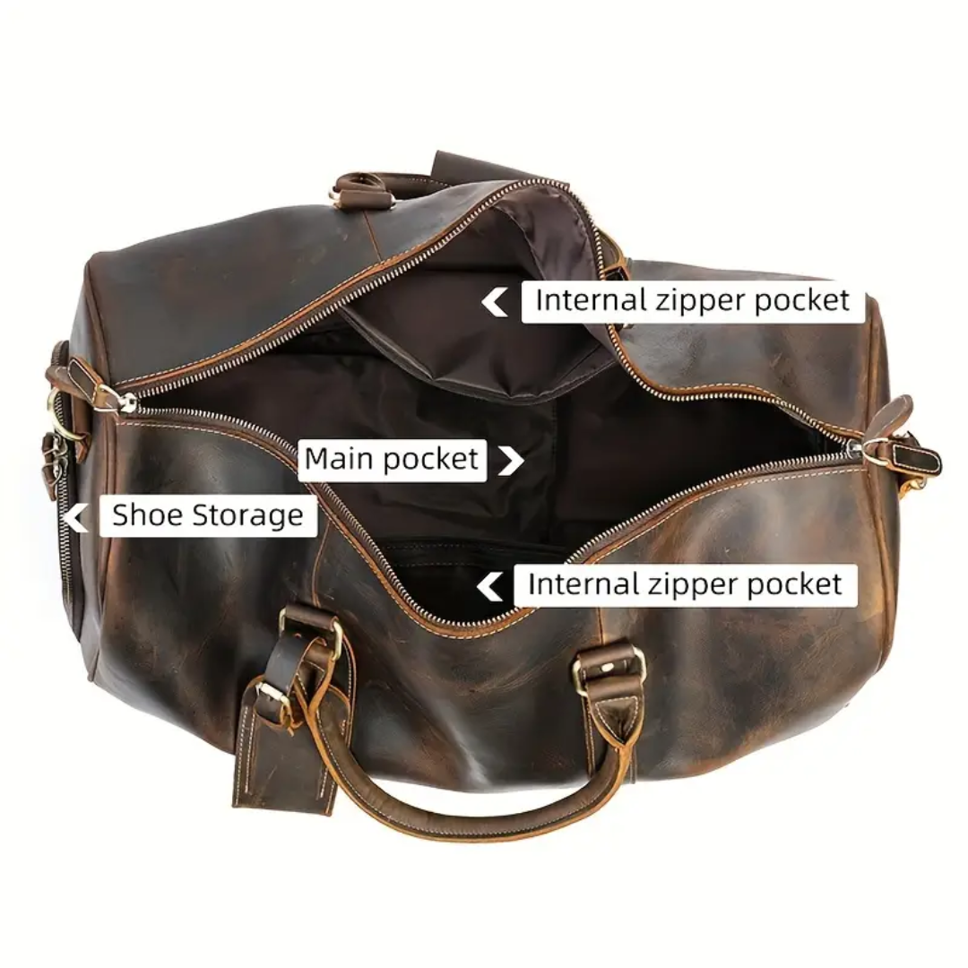 Arden - Classic Leather Duffel Tote