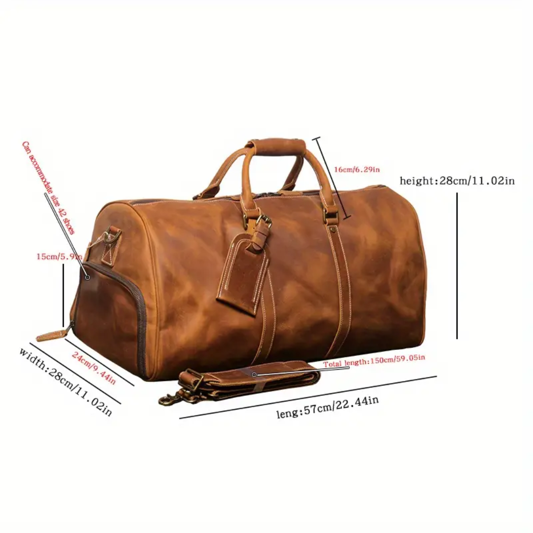 Montgomery - Genuine Top-Layer Cowhide Duffel Crossbody Bag