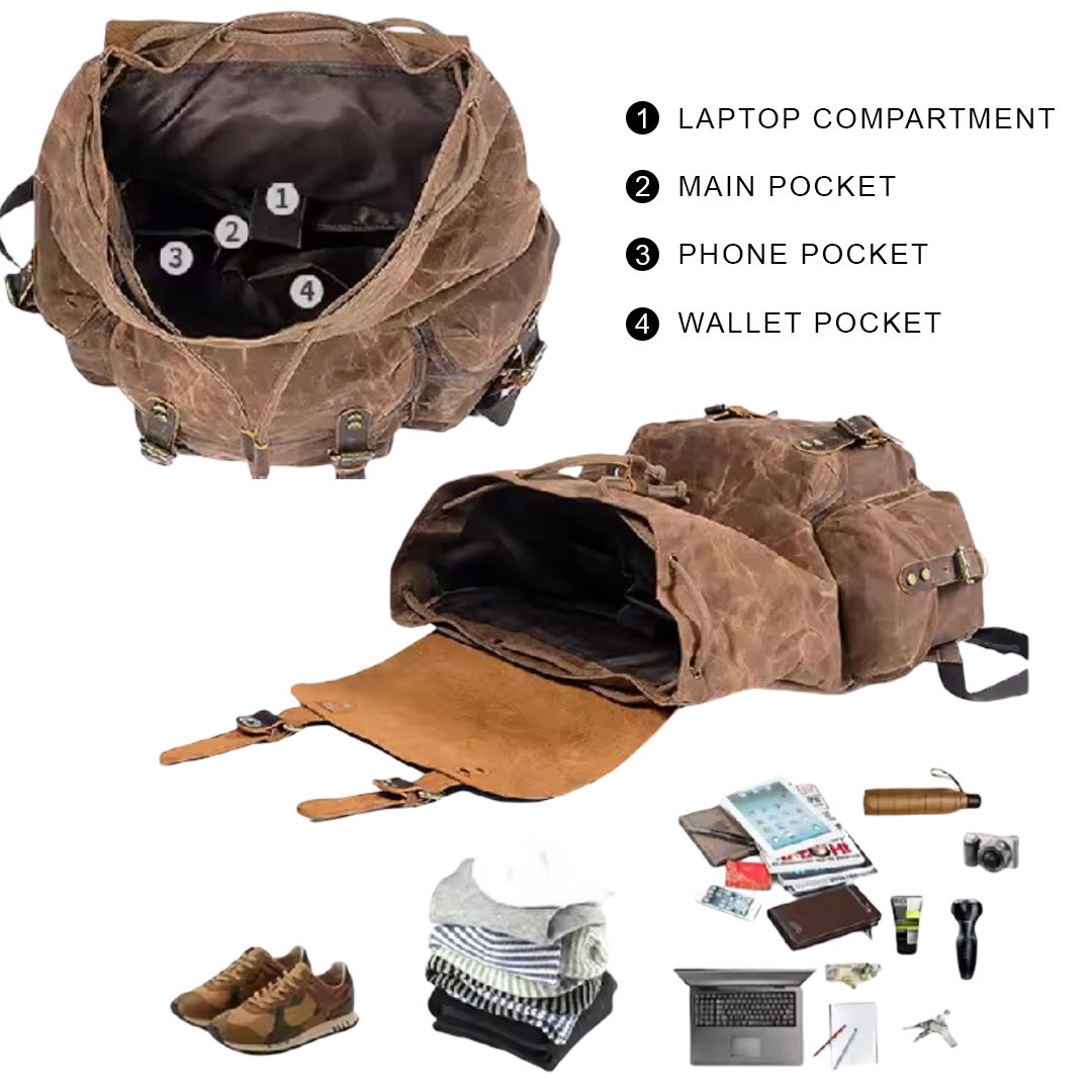 Crosby - Waterproof Retro Canvas Laptop Backpack