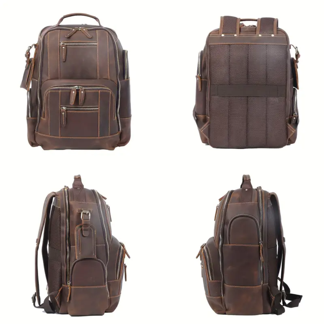 Sterling - Vintage Leather Multi‑Layer Backpack