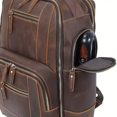 Sterling - Vintage Leather Multi‑Layer Backpack