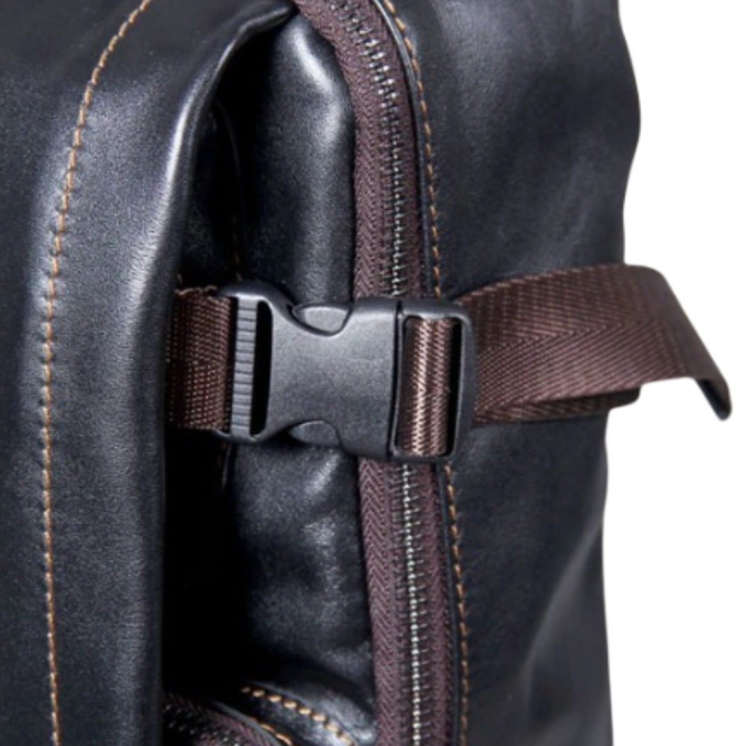 Griffin - Men's Black Leather Backpack for Work and Travel