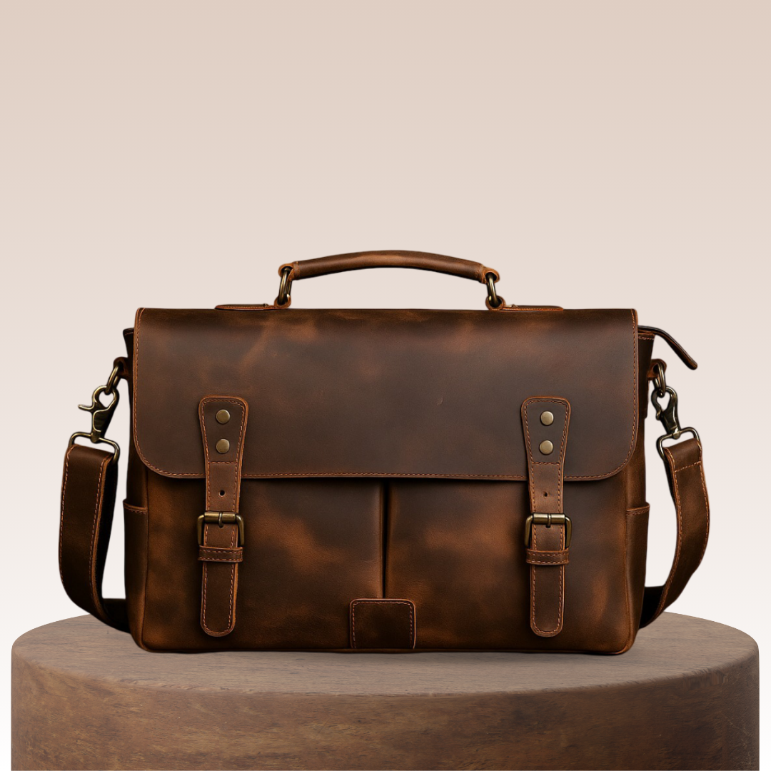 Clinton - Retro Leather Messenger Bag