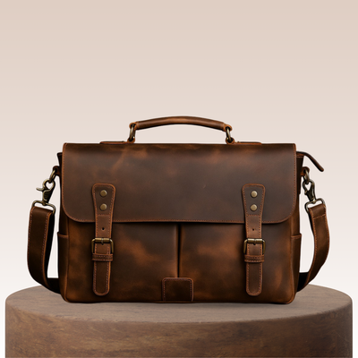 Clinton - Retro Leather Messenger Bag