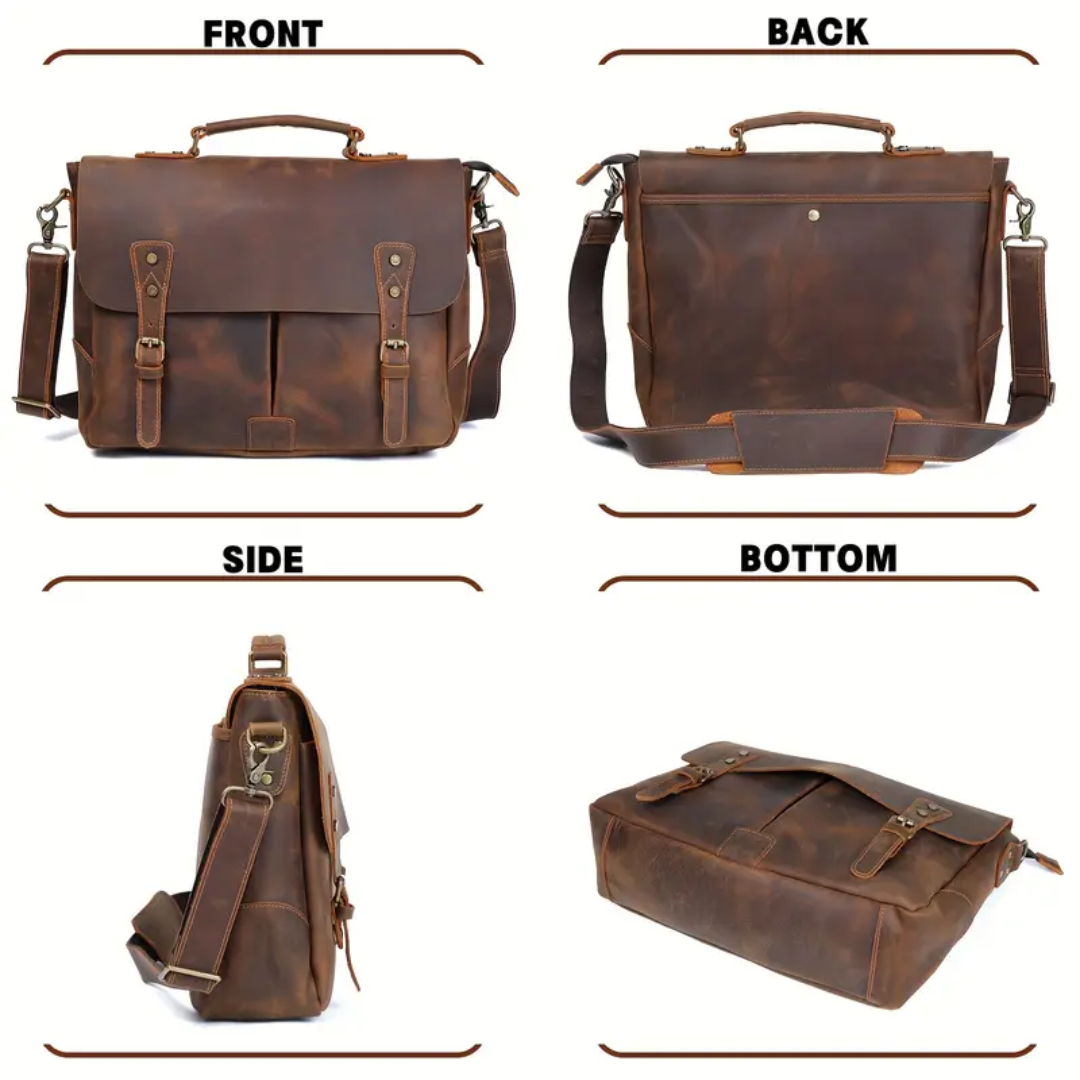Clinton - Retro Leather Messenger Bag