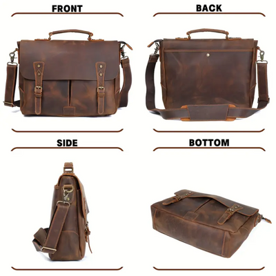 Clinton - Retro Leather Messenger Bag