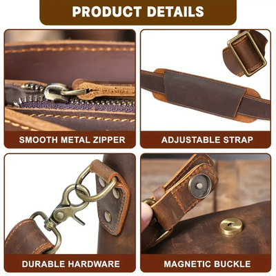 Clinton - Retro Leather Messenger Bag