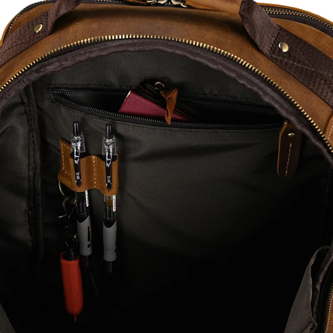 Nathan - Fashion Ample Leather Backpack