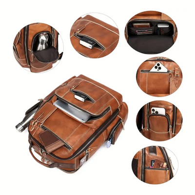Nathan - Fashion Ample Leather Backpack