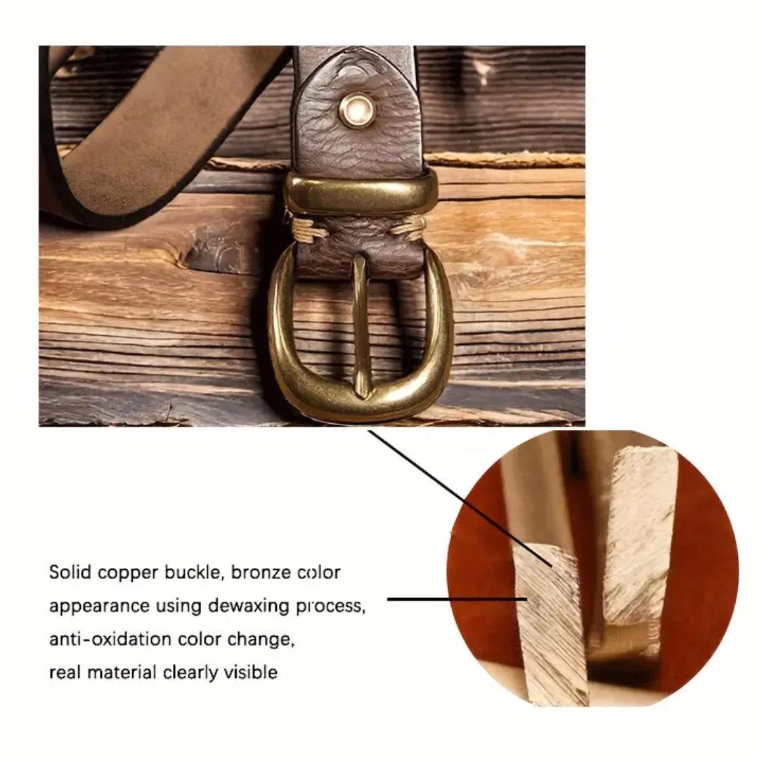 Luca - Retro Belt with Gold Buckle