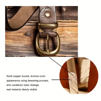 Luca - Retro Belt with Gold Buckle