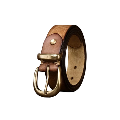 Luca - Retro Belt with Gold Buckle