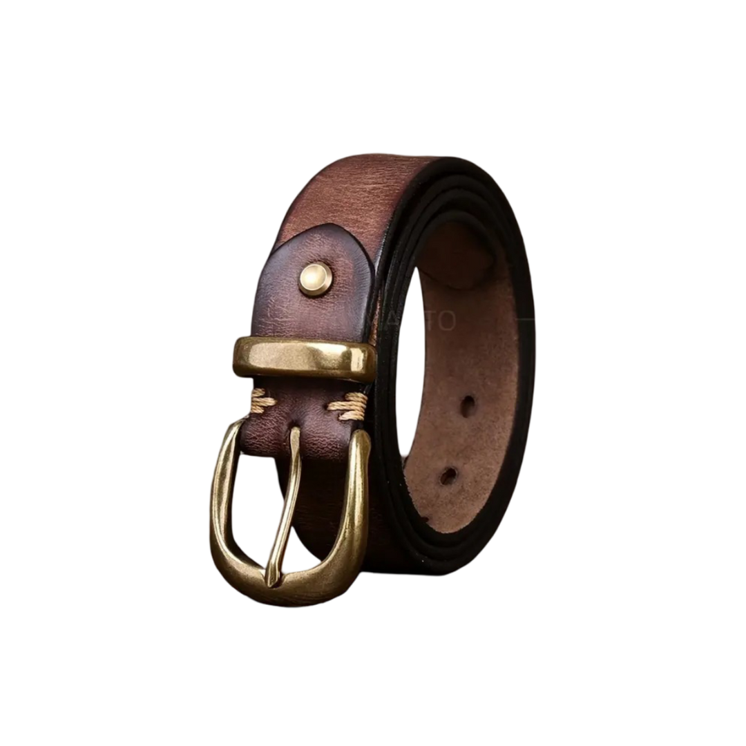 Luca - Retro Belt with Gold Buckle