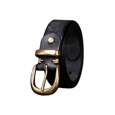 Luca - Retro Belt with Gold Buckle