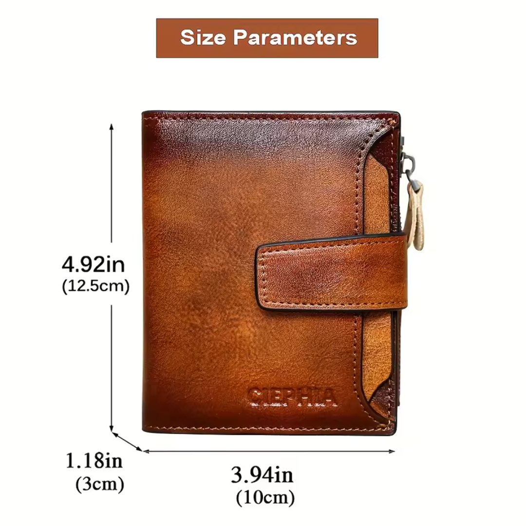 Callum - Vintage Leather RFID Duo-fold Wallet